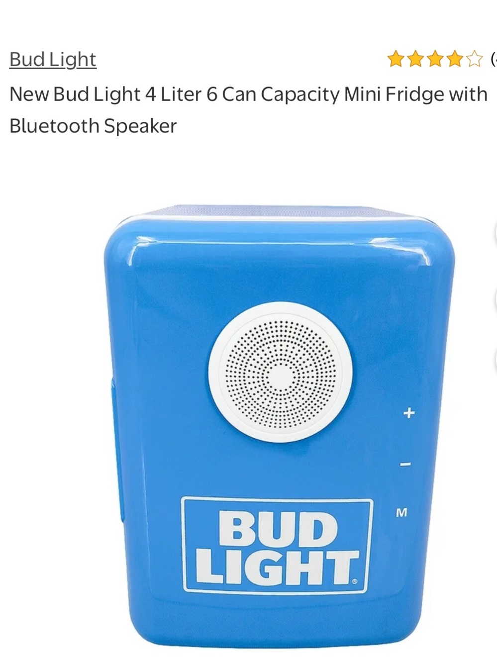 Blue Mini Fridge with Bluetooth Speaker